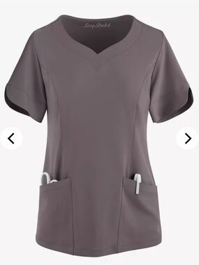 Women's V-Neck Medical Scrub Top in Taupe